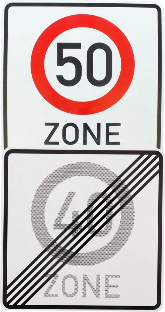 Original 2 x Verkehrsschild Ende 40 Zone 50 Zone Verkehrszeichen Straßenschild Geburtstagschild Temposchild Zonenschild Schilder RA1 274.2-54 274....