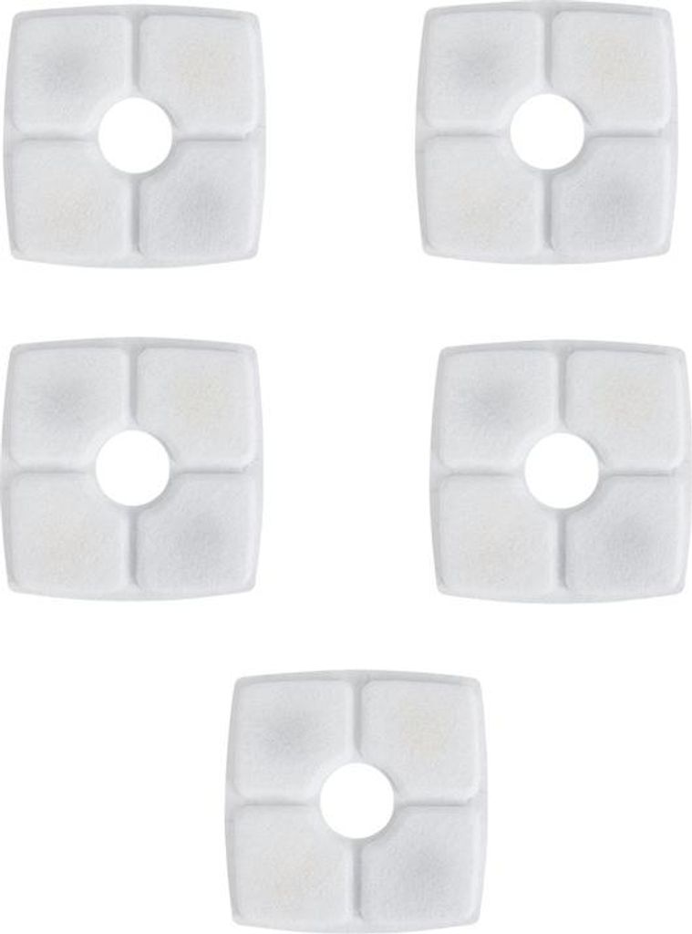 INF Ersatzfilter für Haustierbrunnen - Quadratische Blumenform, 12,6 cm (5er-Pack)