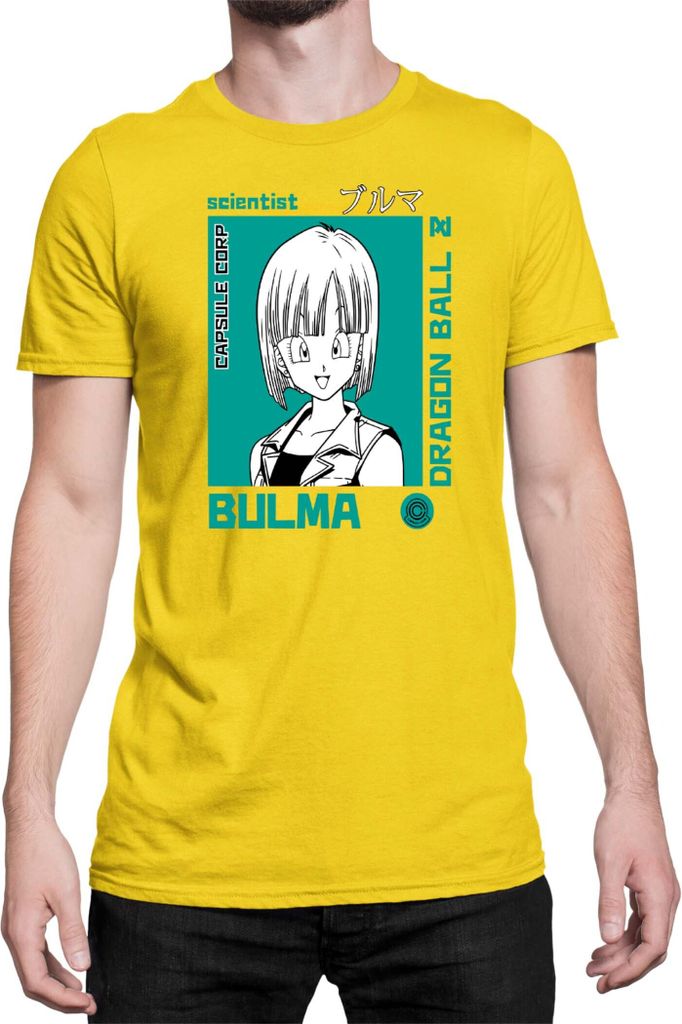 Herren T-Shirt Dragon Anime Manga Ball Z Bulma 01, Man 2XL / Gelb