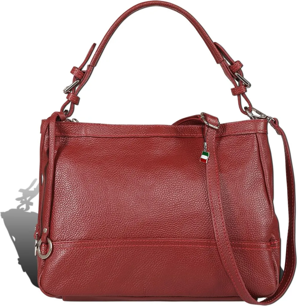 Fini le désordre : sac bandoulière hobo cuir rouge foncé spacieux et chic