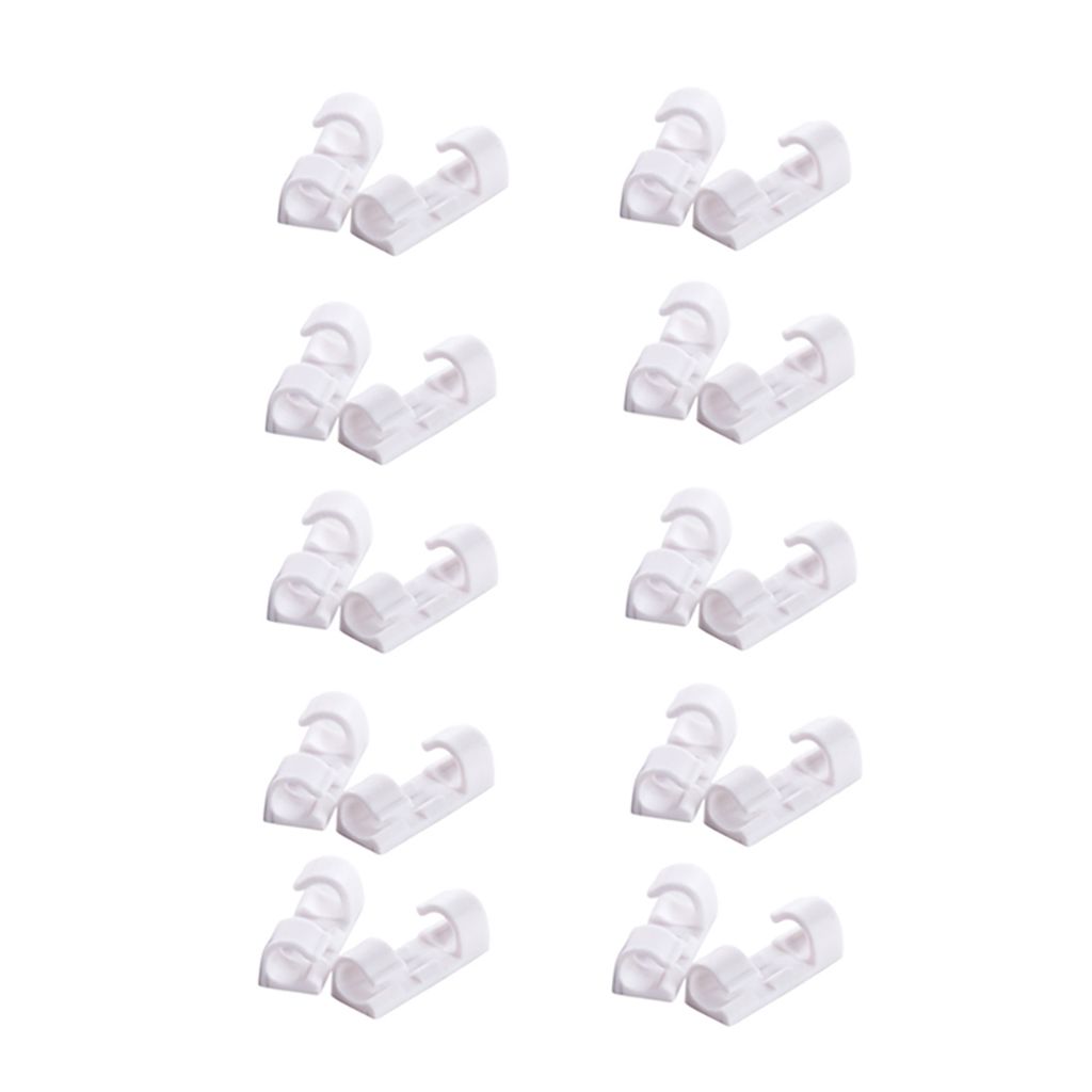 20pcs Drahtspeicherclips Schnalle Organizer Sicherung von Datenleitungskabelklemmungsfixer-Weiß