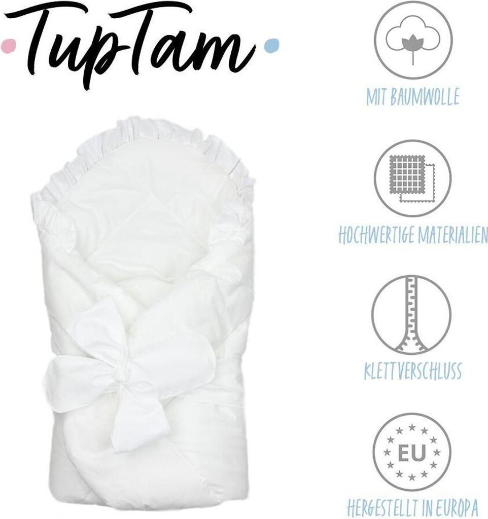 TupTam Unisex Baby Einschlagdecke mit Schleife, Farbe: Produktbild 3