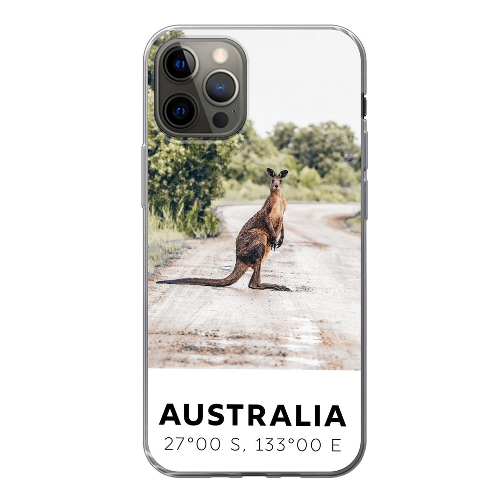 MuchoWow Handyhülle Schutzhülle Hülle für iPhone 12 Pro Känguru - Australien - Tiere Silikon Softcase Handy Hülle - Abdeckung