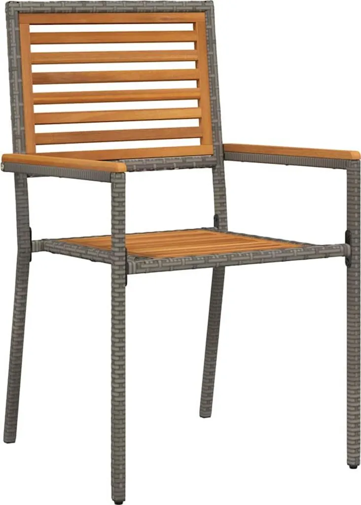 Set 2 Sedie Giardino vidaXL Grigio Marrone - Arredo Esterno Moderno - 4