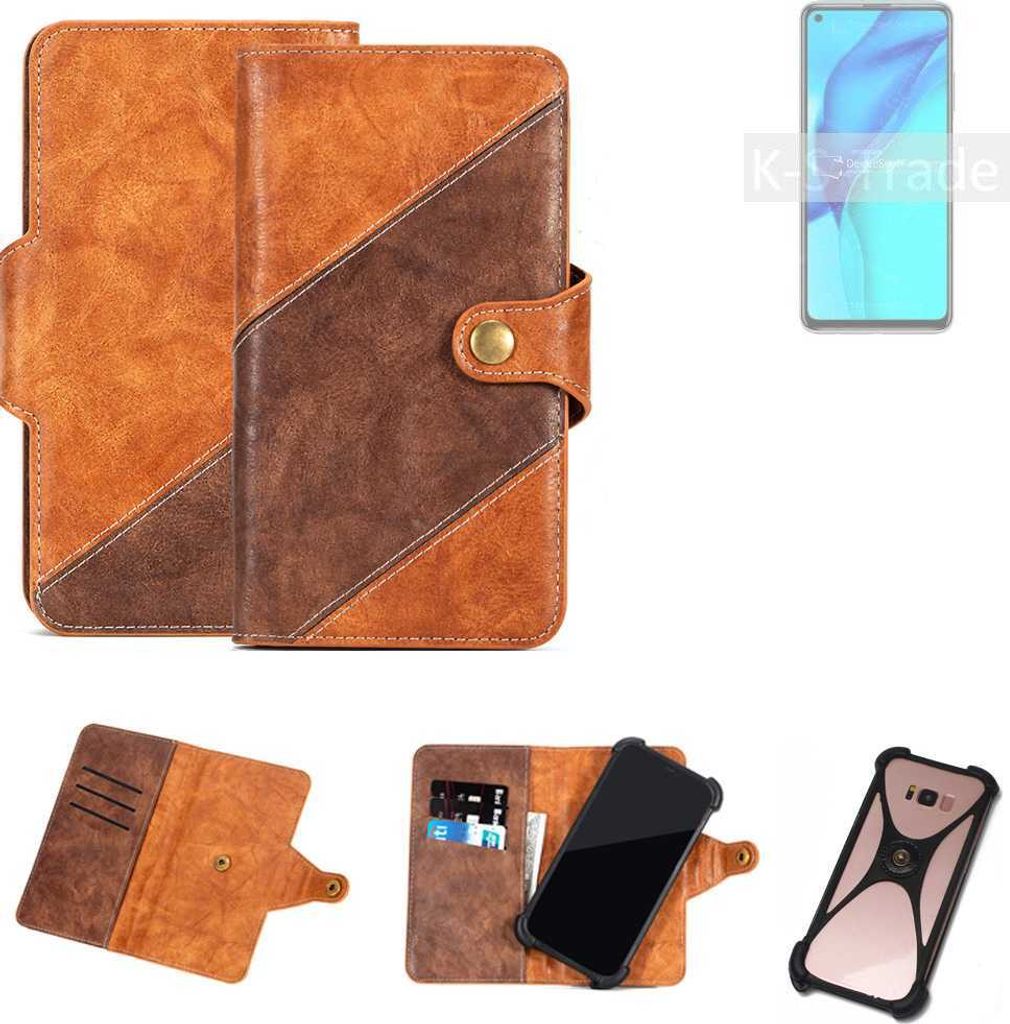 K-S-Trade Handyhülle Schutzhülle Bookstyle Case Wallet-Case kompatibel mit Huawei Maimang 9 Cover Klapphülle Kantenschutz Smartphone dunkelbraun