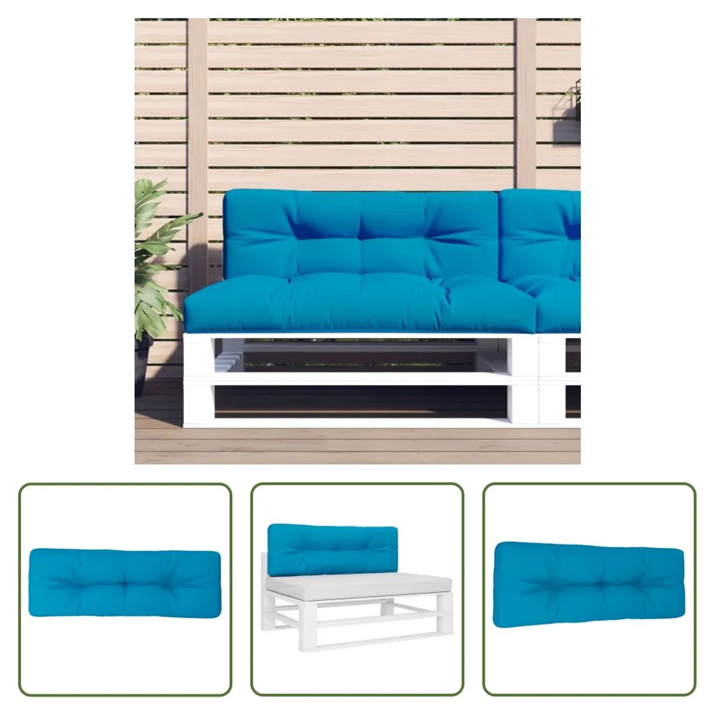 Cuscino Seduta Pallet 120x40 Azzurro - Tessuto Outdoor Impermeabile