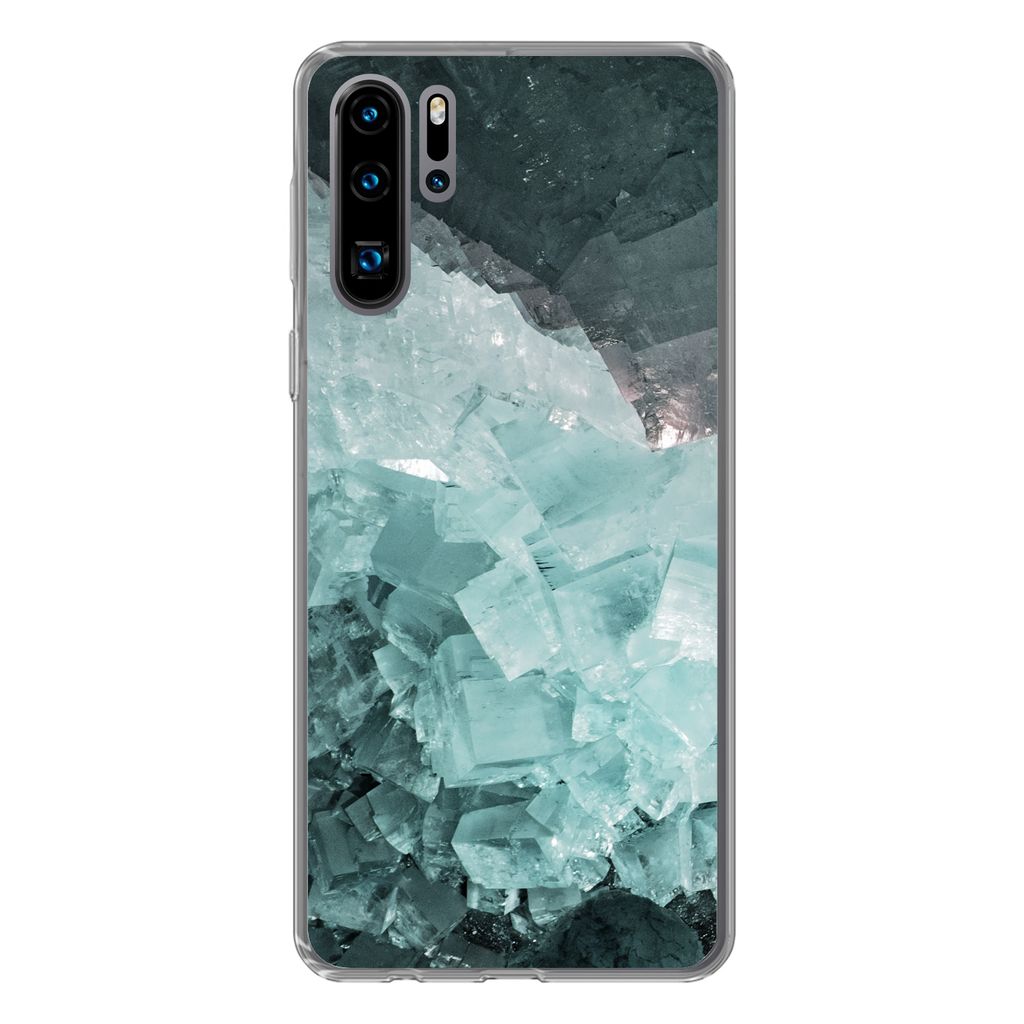 MuchoWow Handyhülle Schutzhülle Hülle für Huawei P30 Pro Naturstein - Kristalle - Luxus Silikon Softcase Handy Hülle - Schutzdeckel