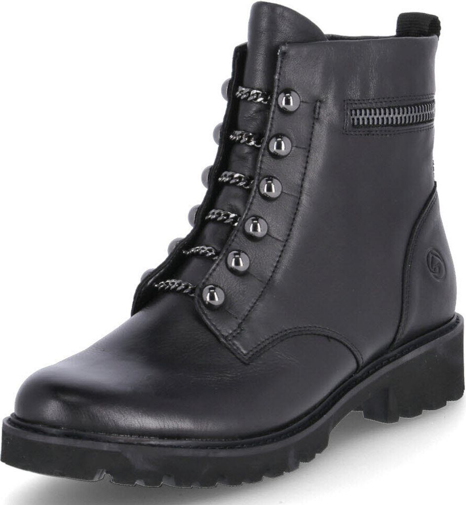Remonte Biker Boots - Glanzschwarz Glattleder Größe: 42 Normal