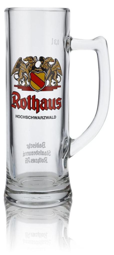 Rothaus Bierkrug Glas 0,3l Seidel Humpen Tannenzäpfle Produktbild 