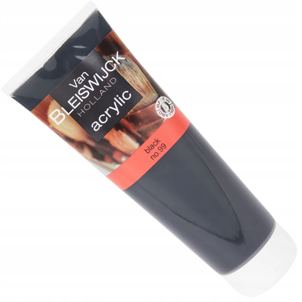 Van Bleiswijck Acrylfarbe Schwarz 250ml – Hochpigmentierte Produktbild 