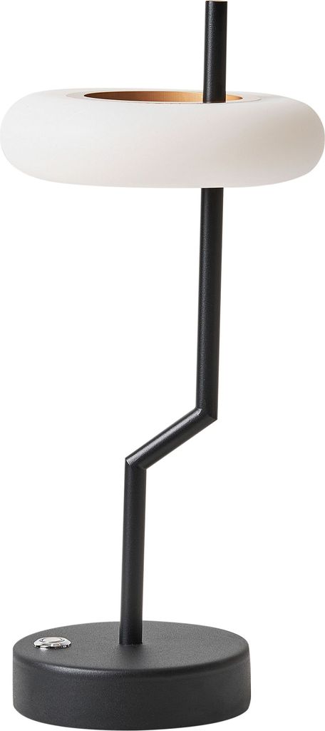 BELIANI Tischlampe Schwarz Metall Kabellos Wiederaufladbar Touch Funktion Dimmfunktion USB Kabel Indoor Outdoor Tischleuchte Schreibtischlampe