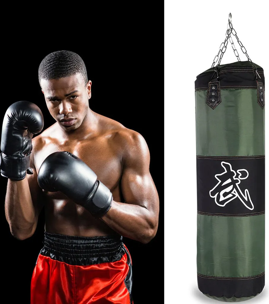 Sac de frappe vide 1,2m vert : la solution robuste pour boxe et karaté