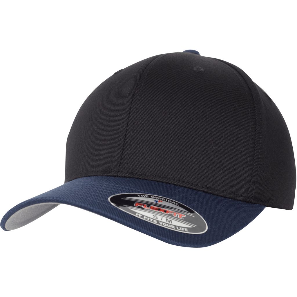 FLEXFIT 6277T | Flexfit Wooly Combed 2-Tone Cap, wetterbeständiges Material - Farbe: Black/Navy - Größe: S/M