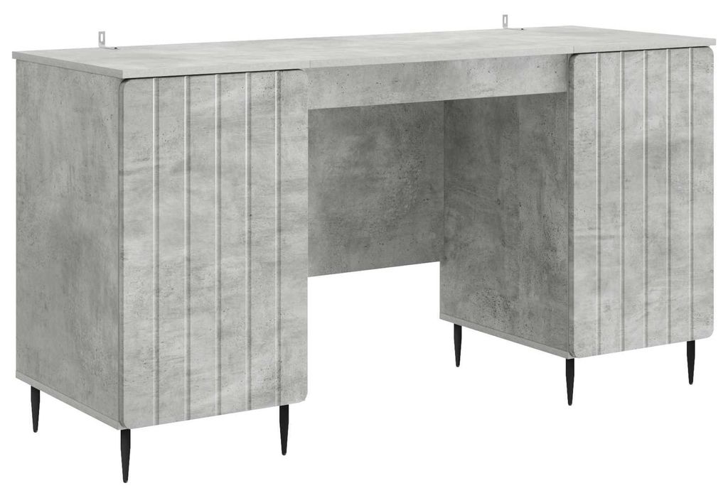 Maison Exclusive - Schreibtisch mit Tür Betongrau 142,5 x 50 x 75 cm Holzwerkstoff