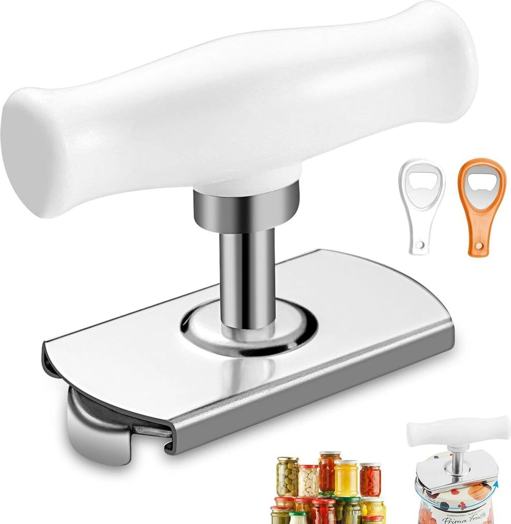 Dosenöffner Glasöffner Deckelöffner Twist Off Schraubdeckelöffner Zum Öffnen Von 1 Bis 4 Zoll Flasche Für Familie/Picknick/Geschäft/Mit 2 Ko...