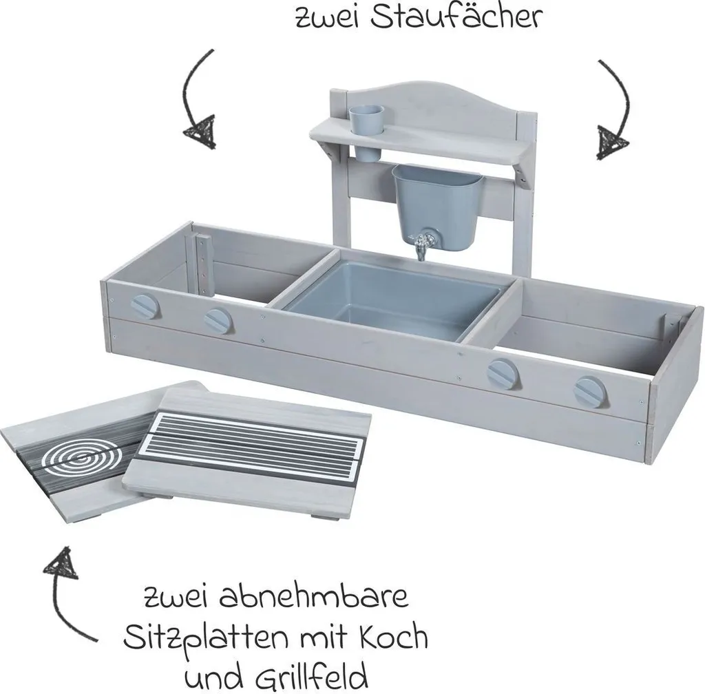 Bac à Sable Compact pour Balcon : Solution Cuisine de Boue Grise roba - 10