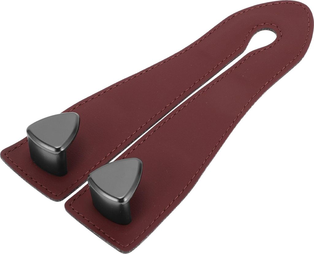 Auto-Sitz-Kopfstützenhaken Innenzubehör für die meisten Autos, SUVs, LKW Auto-Sitz-Rücken-Organizer-Haken Kunstleder Metall Weinrot 6,89"x3,27"