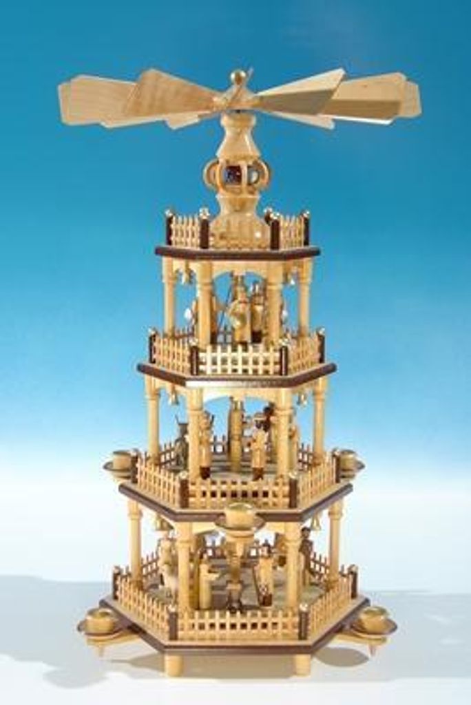 Tischpyramide Christi Geburt 4 Etagen natur BxHxT 27x44x27cm NEU