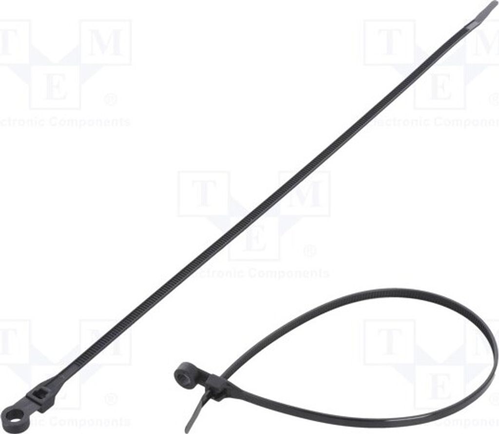 100x Kabelbinder W: 4,8mm L: 300mm mit Befestigungsöffnung FIX-M-4.8X300/BK Kabelb