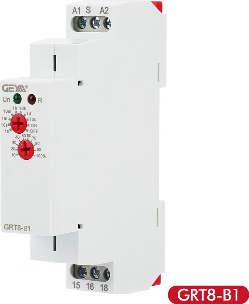 GRT8-B1 Off Delay Timer Relais, 0,1 Sekunden bis 10 Tage, DIN-Schienenmontage, AC 220V, Zeitrelais mit LED-Anzeige