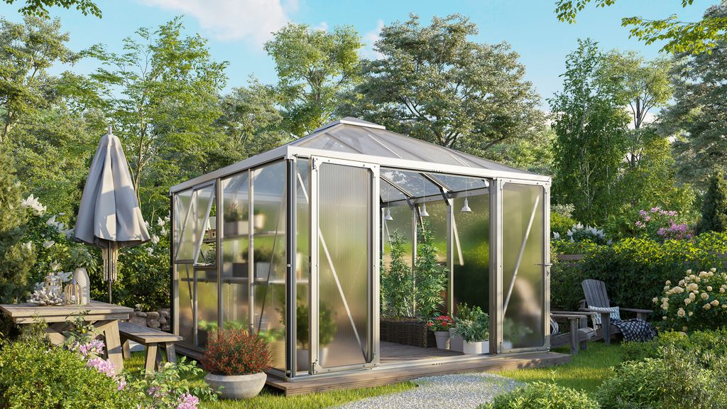 Vitavia Gewächshaus "Kingston" inkl. Ready2Grow Zubehör-Set aluminium eloxiert 10,2 m² 10 mm HKP