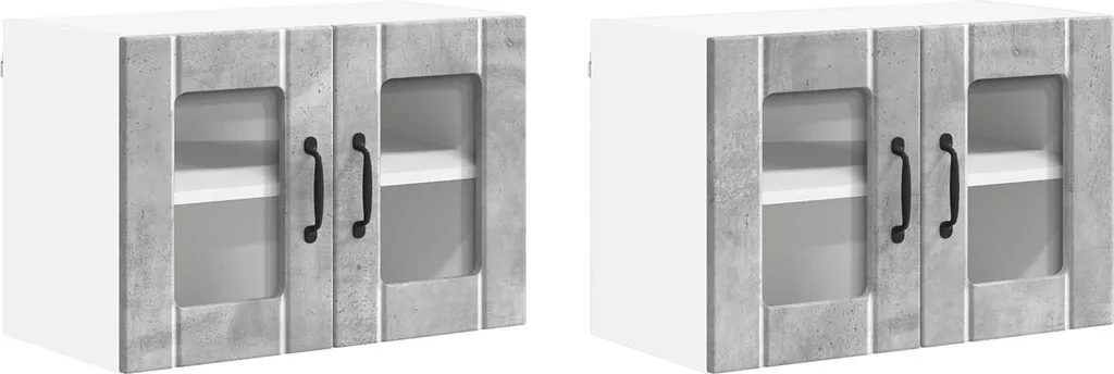 Pensile Cucina SYFAX Grigio Cemento 60x31x40 cm - Set 2 Unità