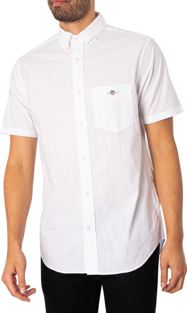 Gant Regular Fit Freizeithemd korte mouw Weiß