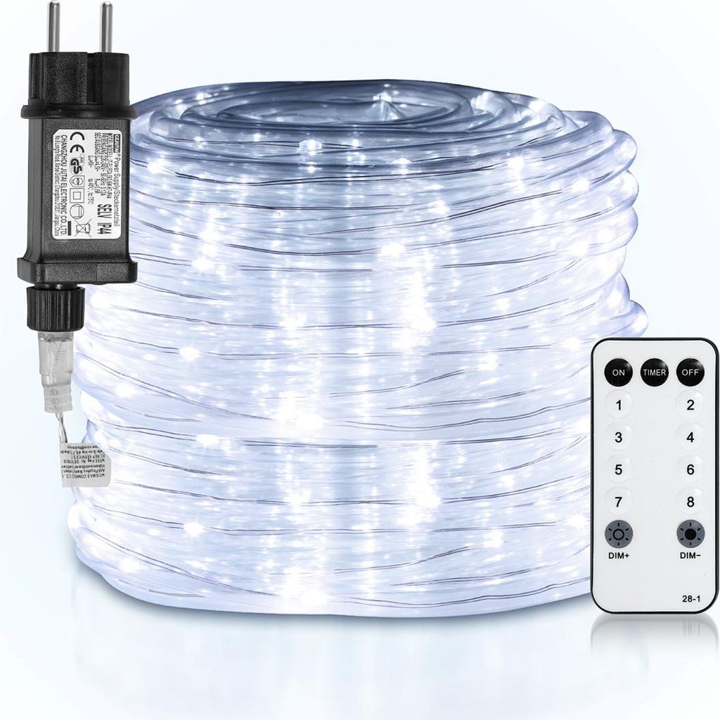 Izrielar 30m LED Lichtschlauch Außen Innen, Wasserfest LED Schlauch,Partylicht Dekobeleuchtung Weihnachten,Kaltweiß