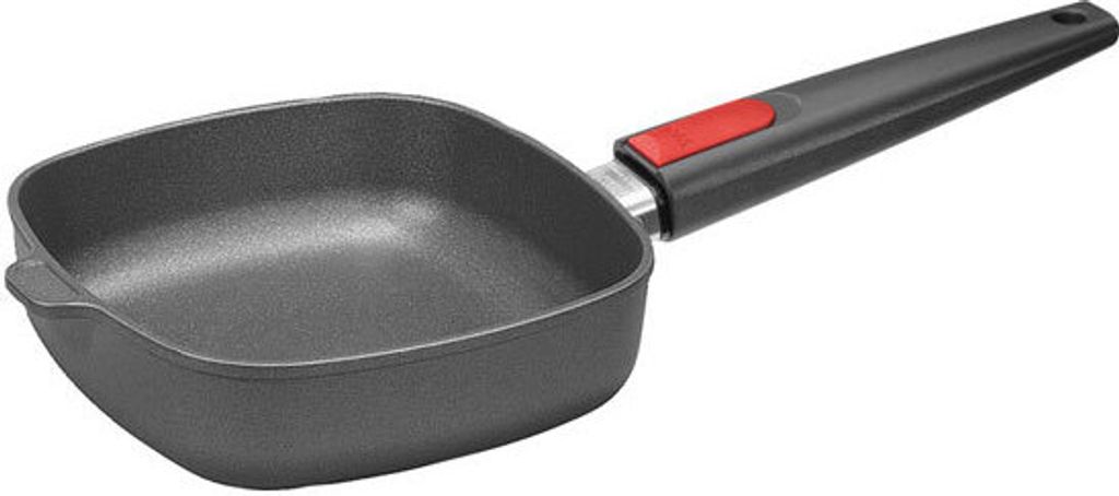 WOLL Titanium Nowo quadratische Universal‐Pfanne mit abnehmbarem Griff, 20 × 20 cm (1,8 l), Aluminium-Handguss mit Titan‐Hartversiegelung, all...