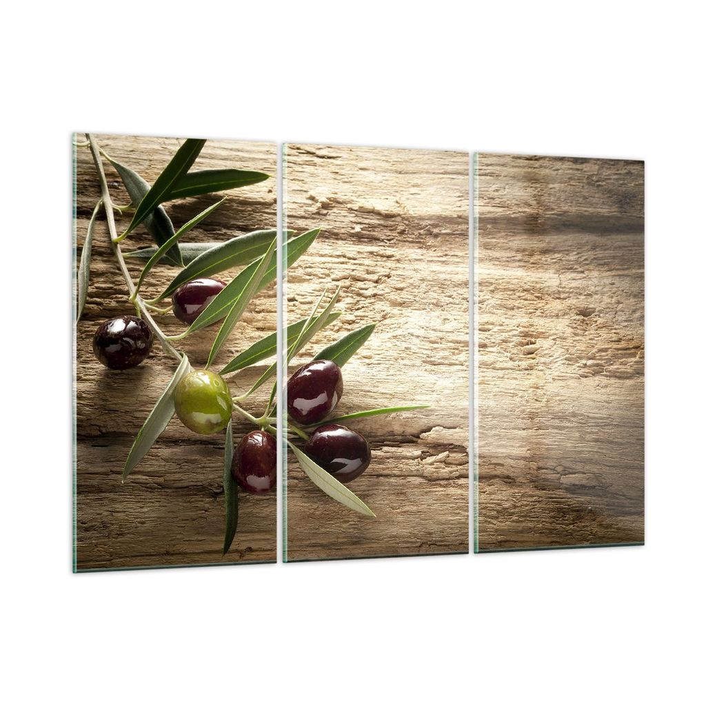 Bilder auf glas - Oliv italien aroma diät - 165x110cm - Glasbilder - Wandbilder - Kunstdruck - zum Aufhängen bereit - Wanddekoration aus Glas - G...