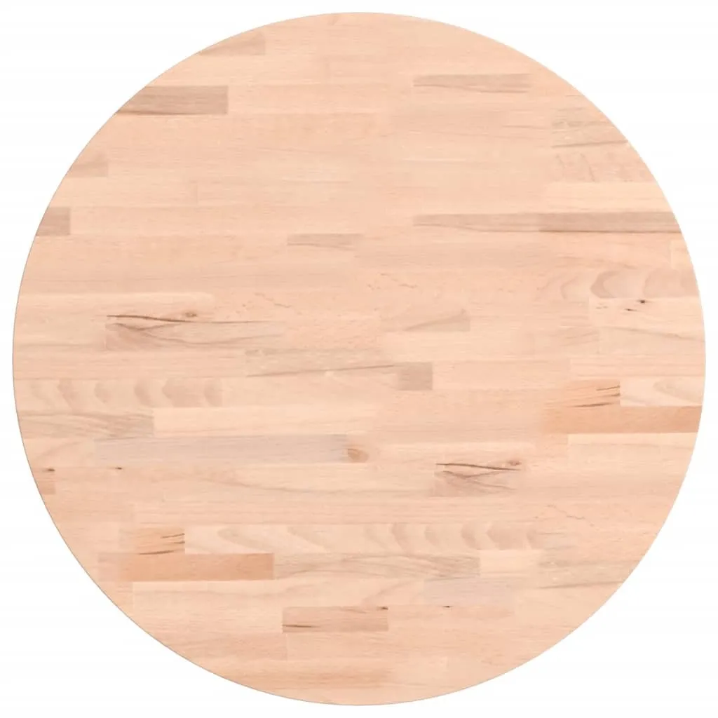 vidaXL Piano del tavolo Ø50x4 cm rotondo in legno massiccio di faggio