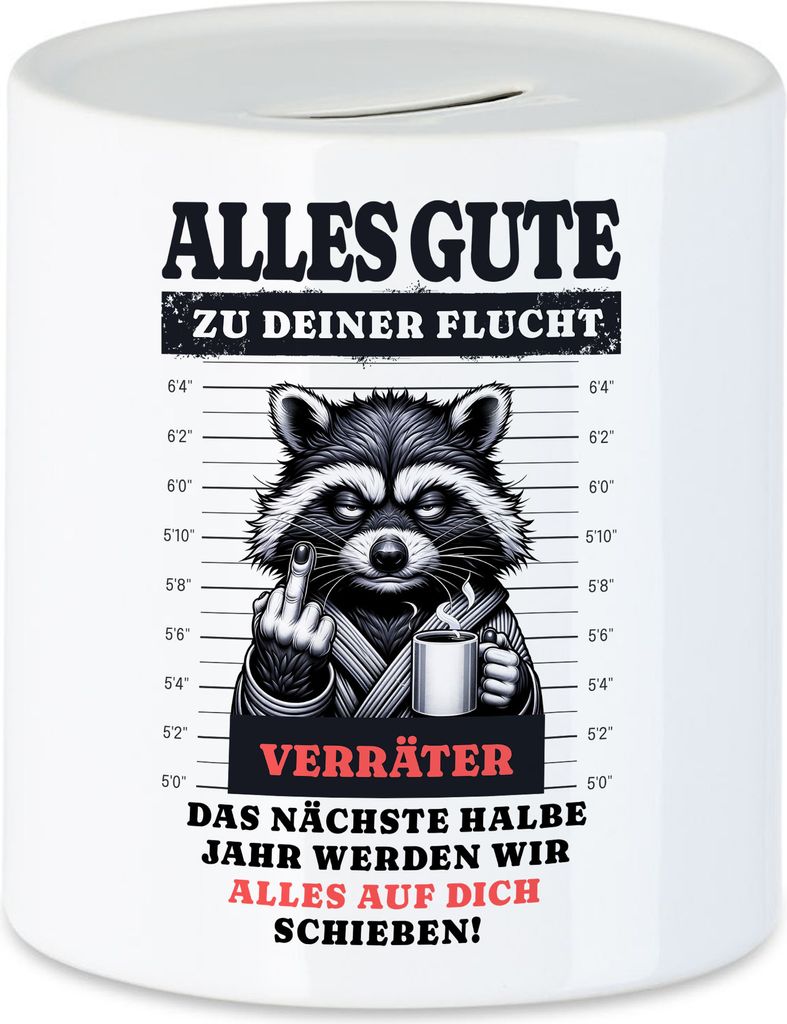 Alles Gute zu deiner Flucht Spardose Verräter Abschied Geschenkidee Humor Kollegen Büro