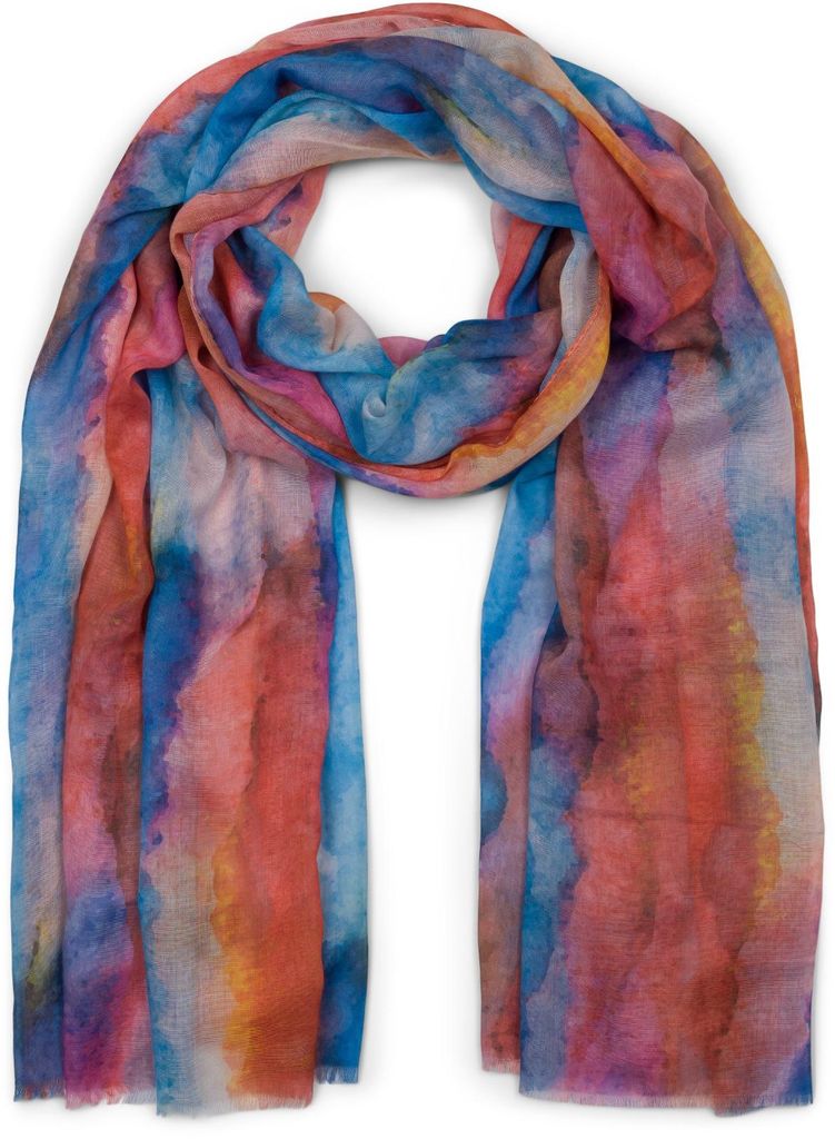 styleBREAKER Damen Schal mit buntem Aquarell Farbverlauf Produktbild 