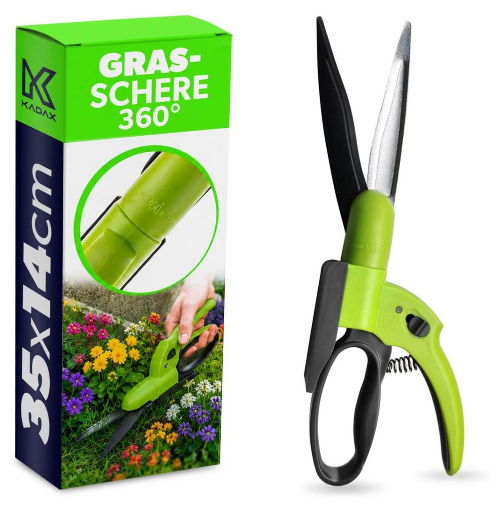 KADAX Rasenschere mit 360° drehbaren Klingen, manuelle Produktbild 