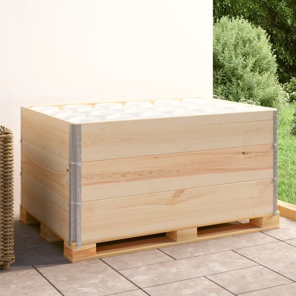 The Living Store Paletten-Aufsatzrahmen 3 Stk. 80x120 cm Kiefer Massivholz
