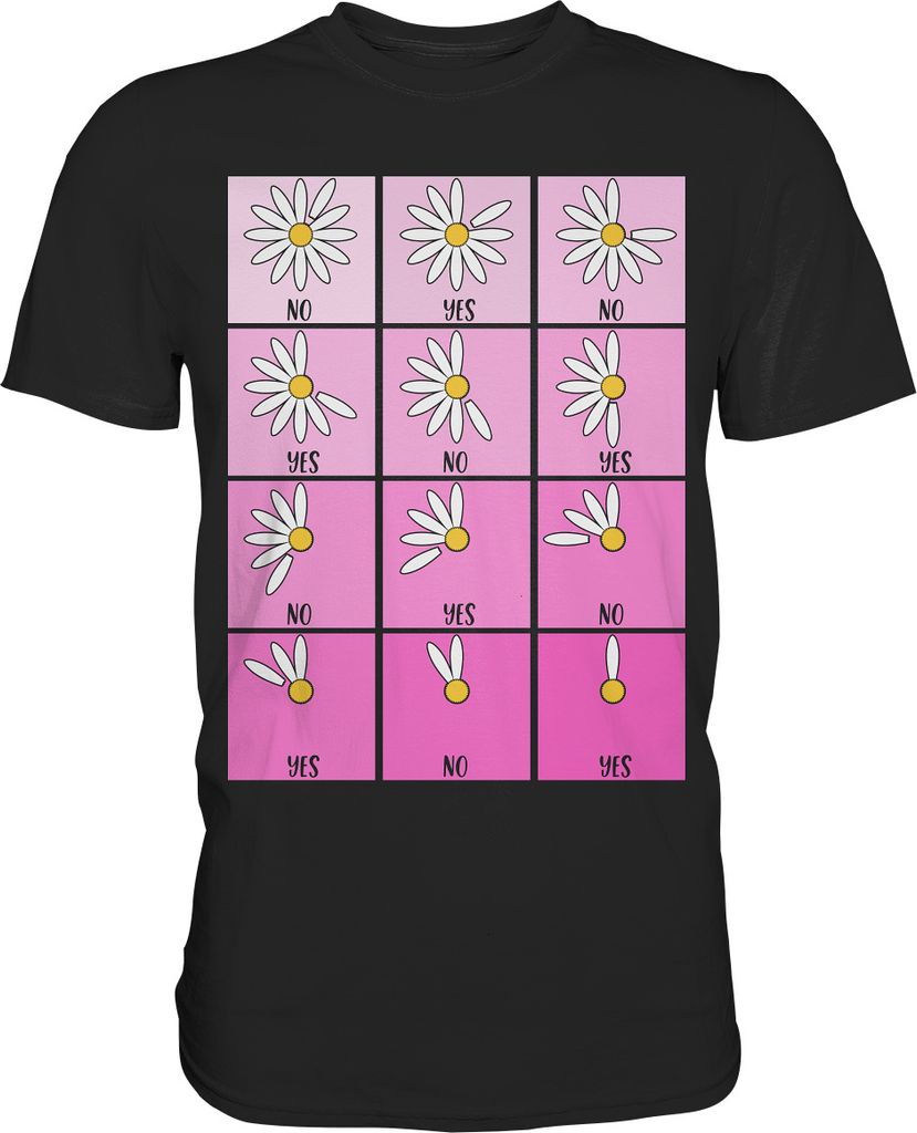 Gänseblümchen Ja Nein Spiel Garten Motiv Gärtner Shirt – Produktbild 