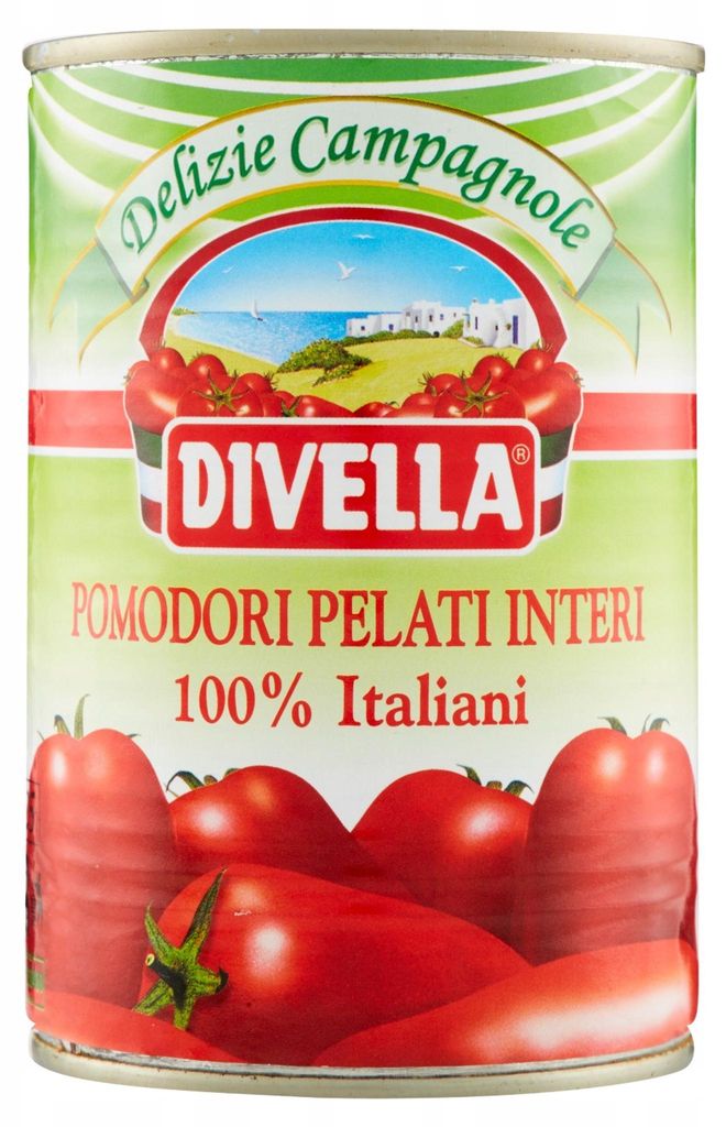 Tomates pelées, entières, Divella, 400 g Image du produit 