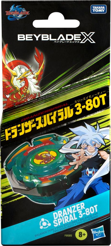 Hasbro Beyblade X Dranzer Spiral 3-80T X-Over Set - Beyblade Kreisel Spielzeug