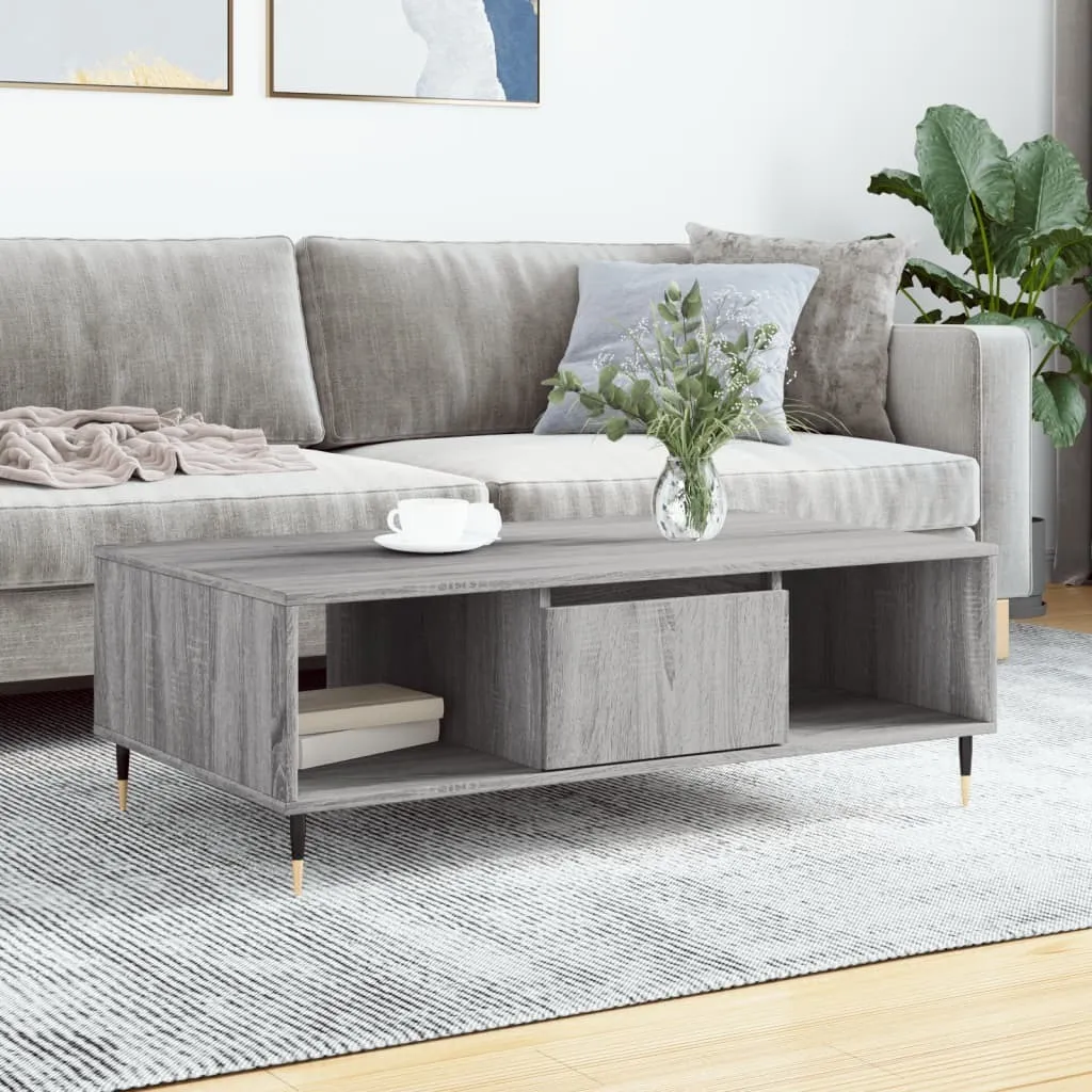 Tavolino Legno Grigio Sonoma 104x60 cm - Facile Montaggio e Alta Qualità