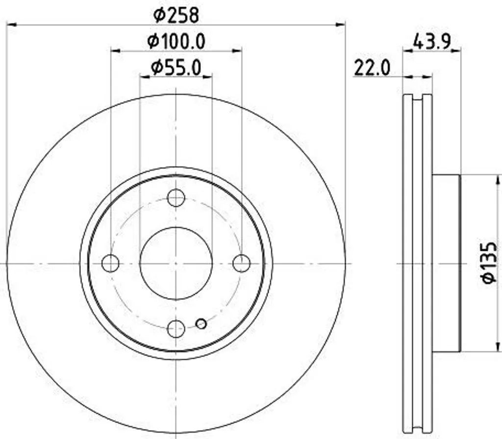 Disque de frein HELLA OE D09T33251 avec haute résistance thermique Mazda