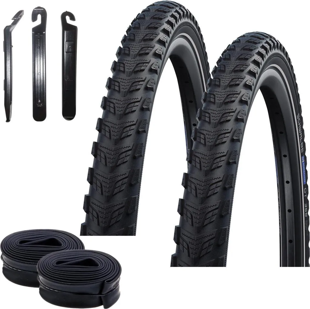 Pack de 2 Pneus Vélo 26 Pouces Schwalbe Marathon GT 365 et Accessoires