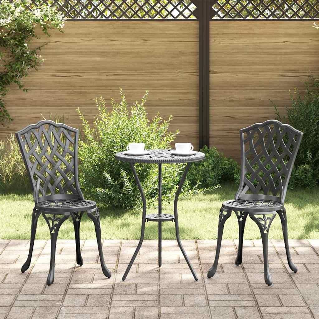 Maison Exclusive - Garten Bistro Set 3 pcs Schwarz Aluminium