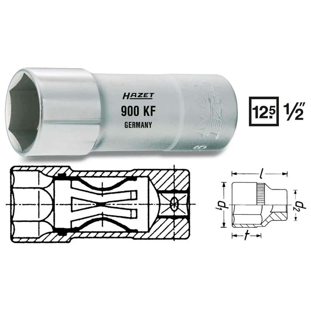 HAZET 900KF Chiave Candela 20.8mm 13/16" | Bussola Professionale 1/2"
