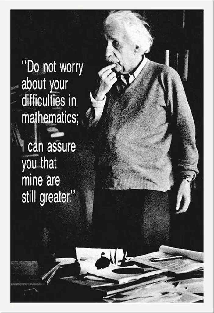 Poster Einstein Non Preoccuparti + Cornice Shinsuke 61x91.5 Bianco
