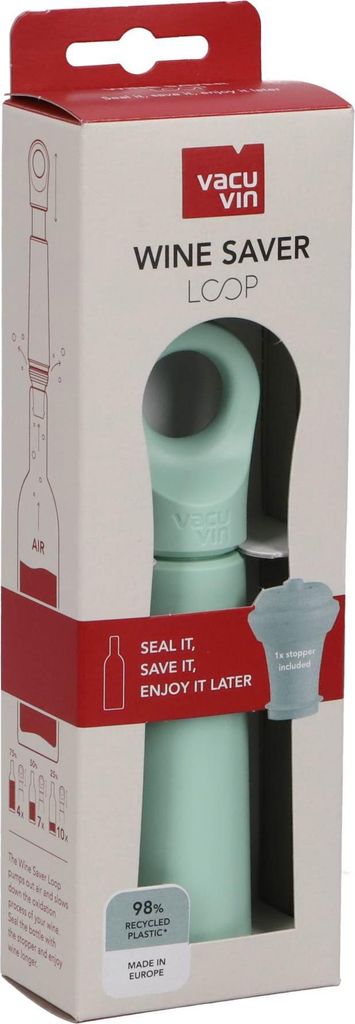 VACU VIN Weinpumpe Loop mit 1 Stopfen jade