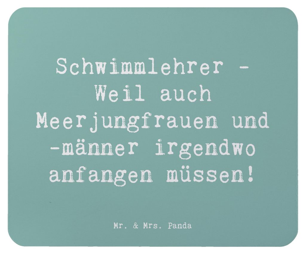 Mr. & Mrs. Panda Mauspad Spruch Schwimmlehrer Anfang - Meeresbrise - Geschenk, computermatte, Berufspassion, gummi, Schwimmbad, pc, Wasserabenteuer...
