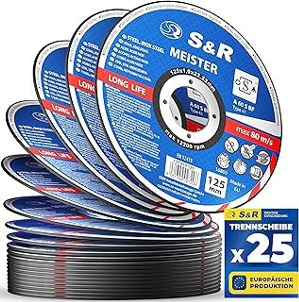 S&R Dischi Taglio Metallo 125mm: 25 Mola per Smerigliatrice 1mm