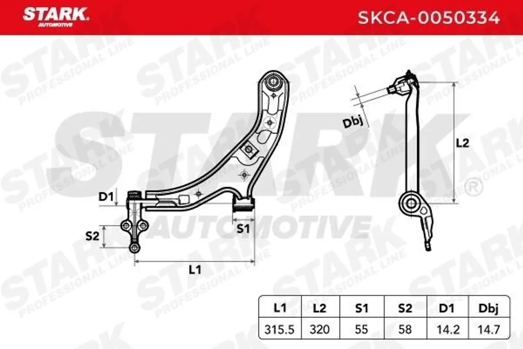 Bras de contrôle acier STARK SKCA-0050334 haute durabilité Almera II