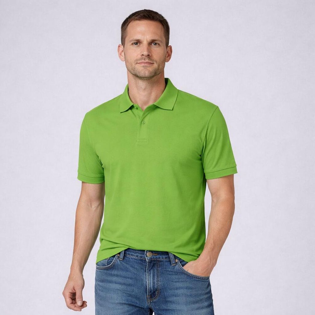 Herren Poloshirt lemongreen Gr. L : L : lemon green : 100% Produktbild 