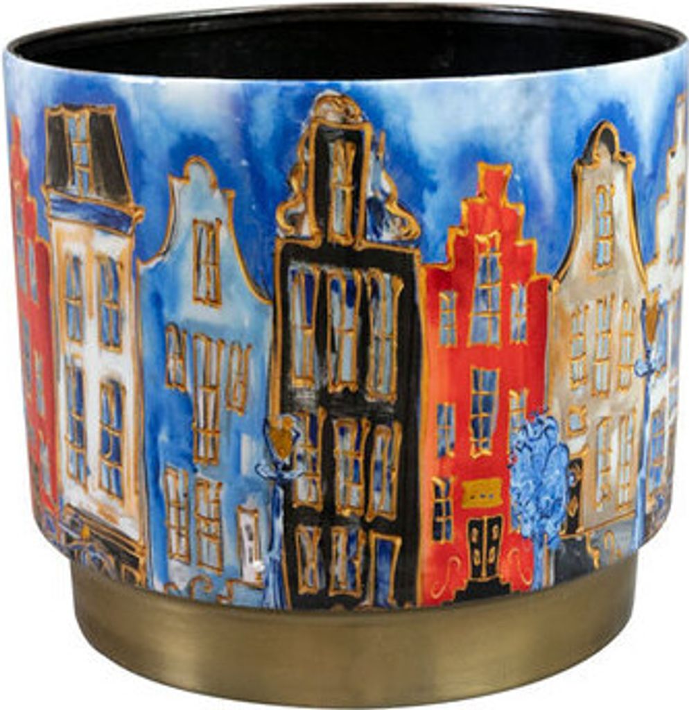 Ter Steege Blumentopf „Canalhouses“ Metall Mehrfarbig D 17 cm H 15 cm